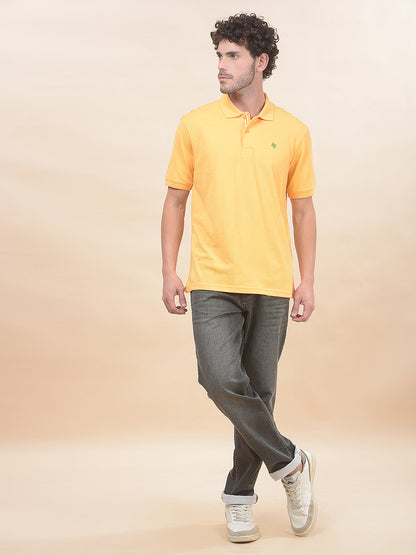 T-Shirt for Men | Breathable & Soft with Color Fastness Regular Fit Polo Neck Poly Cotton Fabric Solid Pattern