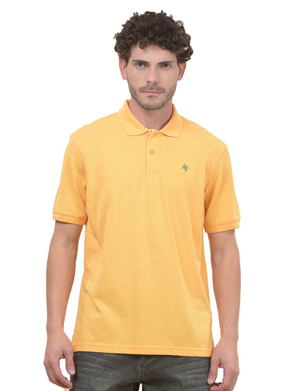 T-Shirt for Men | Breathable & Soft with Color Fastness Regular Fit Polo Neck Poly Cotton Fabric Solid Pattern