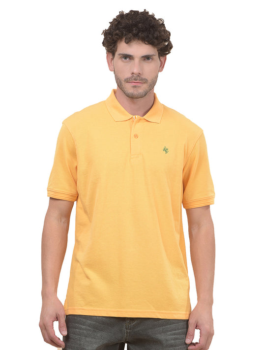 T-Shirt for Men | Breathable & Soft with Color Fastness Regular Fit Polo Neck Poly Cotton Fabric Solid Pattern