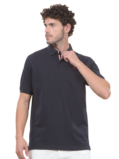 T-Shirt for Men | Breathable & Soft with Color Fastness Regular Fit Polo Neck Poly Cotton Fabric Solid Pattern