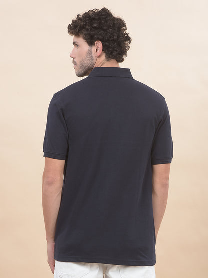 T-Shirt for Men | Breathable & Soft with Color Fastness Regular Fit Polo Neck Poly Cotton Fabric Solid Pattern