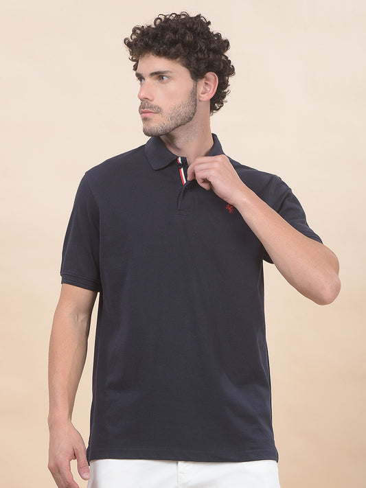 T-Shirt for Men | Breathable & Soft with Color Fastness Regular Fit Polo Neck Poly Cotton Fabric Solid Pattern
