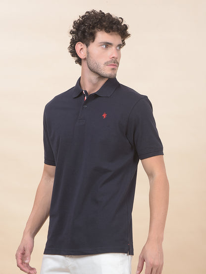 T-Shirt for Men | Breathable & Soft with Color Fastness Regular Fit Polo Neck Poly Cotton Fabric Solid Pattern
