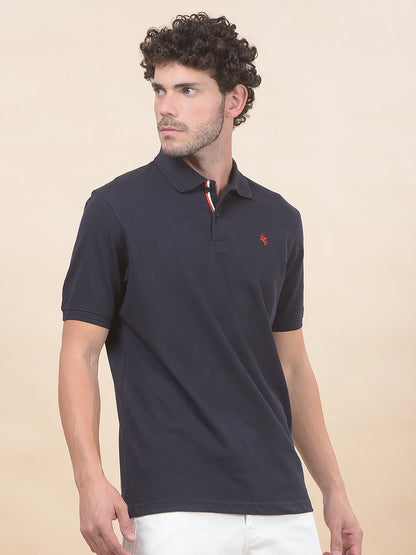 T-Shirt for Men | Breathable & Soft with Color Fastness Regular Fit Polo Neck Poly Cotton Fabric Solid Pattern