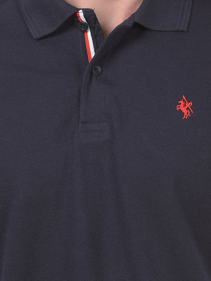 T-Shirt for Men | Breathable & Soft with Color Fastness Regular Fit Polo Neck Poly Cotton Fabric Solid Pattern