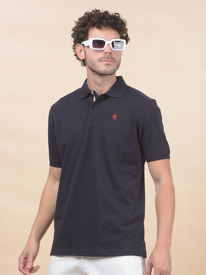 T-Shirt for Men | Breathable & Soft with Color Fastness Regular Fit Polo Neck Poly Cotton Fabric Solid Pattern