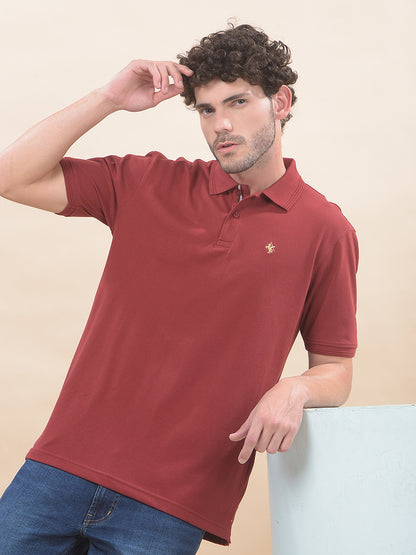 T-Shirt for Men | Breathable & Soft with Color Fastness Regular Fit Polo Neck Poly Cotton Fabric Solid Pattern