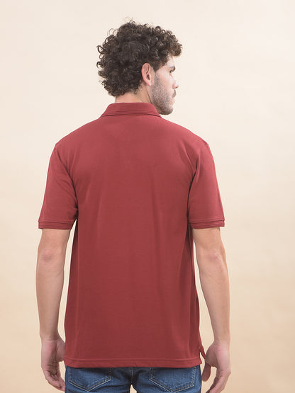 T-Shirt for Men | Breathable & Soft with Color Fastness Regular Fit Polo Neck Poly Cotton Fabric Solid Pattern
