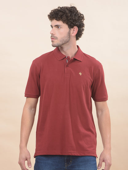 T-Shirt for Men | Breathable & Soft with Color Fastness Regular Fit Polo Neck Poly Cotton Fabric Solid Pattern