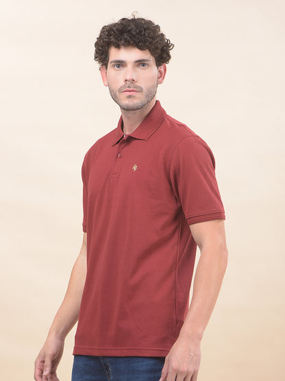 T-Shirt for Men | Breathable & Soft with Color Fastness Regular Fit Polo Neck Poly Cotton Fabric Solid Pattern