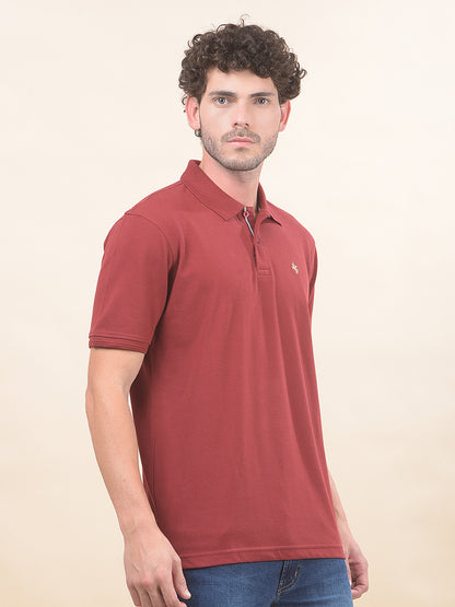 T-Shirt for Men | Breathable & Soft with Color Fastness Regular Fit Polo Neck Poly Cotton Fabric Solid Pattern