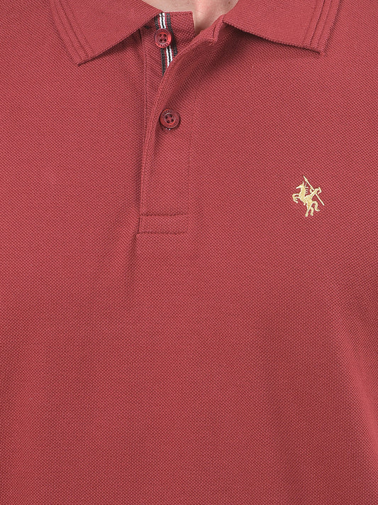 T-Shirt for Men | Breathable & Soft with Color Fastness Regular Fit Polo Neck Poly Cotton Fabric Solid Pattern