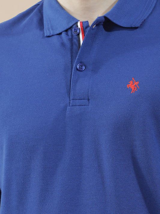 T-Shirt for Men | Breathable & Soft with Color Fastness Regular Fit Polo Neck Poly Cotton Fabric Solid Pattern