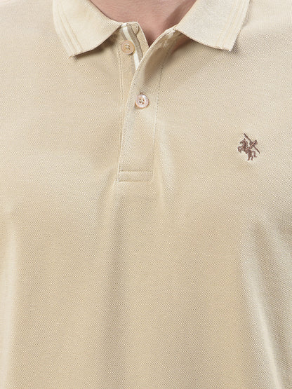 T-Shirt for Men | Breathable & Soft with Color Fastness Regular Fit Polo Neck Poly Cotton Fabric Solid Pattern