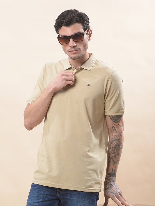 T-Shirt for Men | Breathable & Soft with Color Fastness Regular Fit Polo Neck Poly Cotton Fabric Solid Pattern