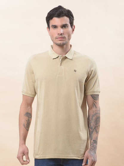 T-Shirt for Men | Breathable & Soft with Color Fastness Regular Fit Polo Neck Poly Cotton Fabric Solid Pattern