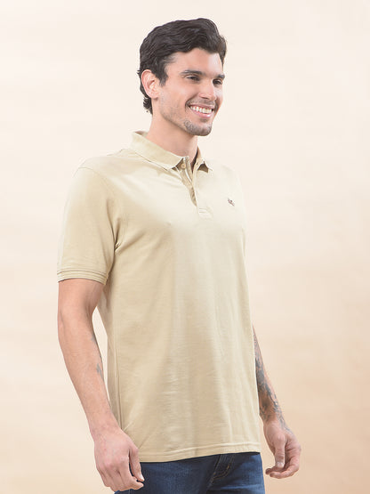 T-Shirt for Men | Breathable & Soft with Color Fastness Regular Fit Polo Neck Poly Cotton Fabric Solid Pattern