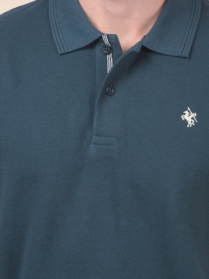 T-Shirt for Men | Breathable & Soft with Color Fastness Regular Fit Polo Neck Poly Cotton Fabric Solid Pattern