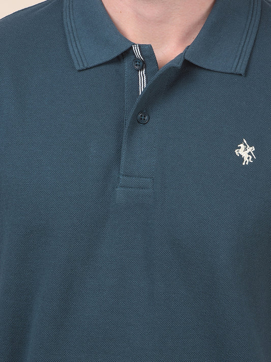T-Shirt for Men | Breathable & Soft with Color Fastness Regular Fit Polo Neck Poly Cotton Fabric Solid Pattern