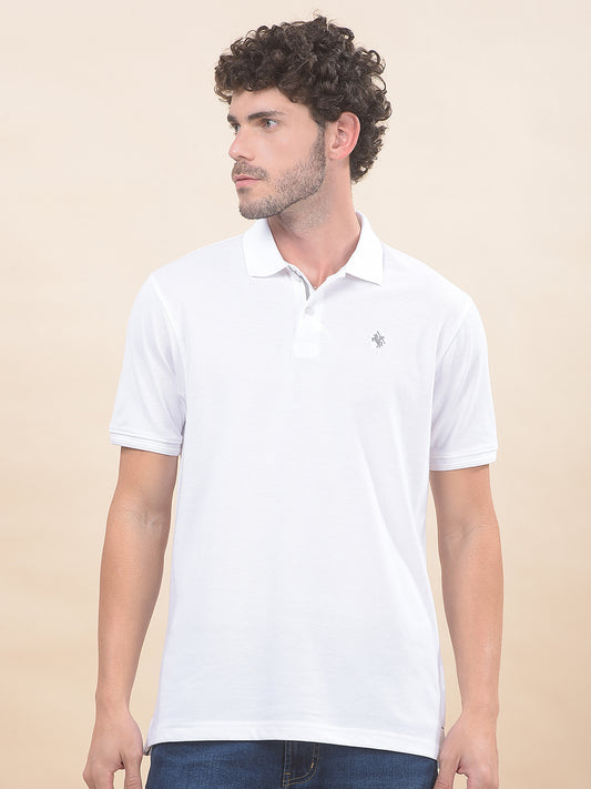 T-Shirt for Men | Breathable & Soft with Color Fastness Regular Fit Polo Neck Poly Cotton Fabric Solid Pattern