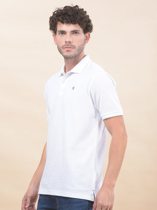 T-Shirt for Men | Breathable & Soft with Color Fastness Regular Fit Polo Neck Poly Cotton Fabric Solid Pattern