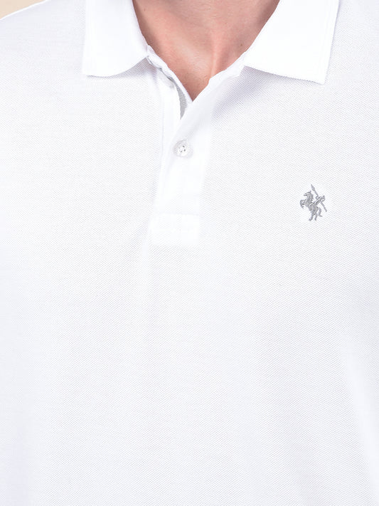 T-Shirt for Men | Breathable & Soft with Color Fastness Regular Fit Polo Neck Poly Cotton Fabric Solid Pattern