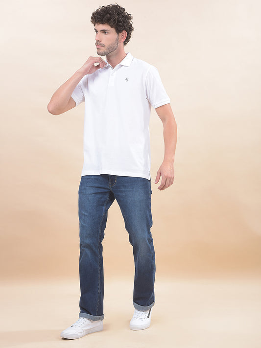 T-Shirt for Men | Breathable & Soft with Color Fastness Regular Fit Polo Neck Poly Cotton Fabric Solid Pattern