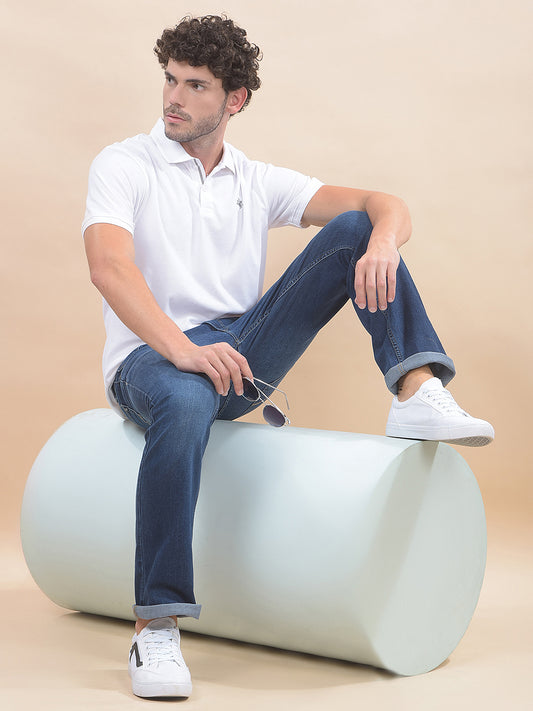 T-Shirt for Men | Breathable & Soft with Color Fastness Regular Fit Polo Neck Poly Cotton Fabric Solid Pattern