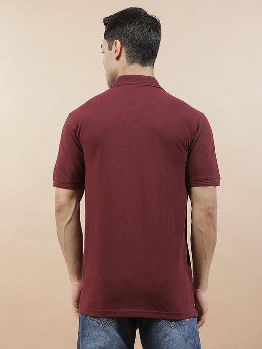 T-Shirt for Men | Breathable & Soft with Color Fastness Regular Fit Polo Neck Poly Cotton Fabric Solid Pattern