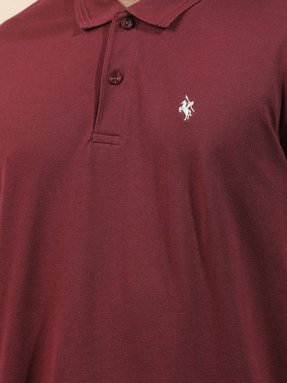 T-Shirt for Men | Breathable & Soft with Color Fastness Regular Fit Polo Neck Poly Cotton Fabric Solid Pattern