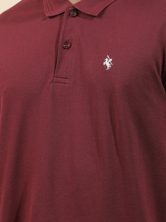 T-Shirt for Men | Breathable & Soft with Color Fastness Regular Fit Polo Neck Poly Cotton Fabric Solid Pattern