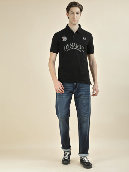 T-Shirt for Men | Breathable & Soft with Color Fastness Regular Fit Polo Neck Poly Cotton Fabric Printed Pattern