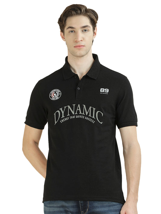 T-Shirt for Men | Breathable & Soft with Color Fastness Regular Fit Polo Neck Poly Cotton Fabric Printed Pattern