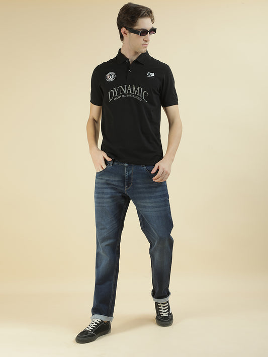 T-Shirt for Men | Breathable & Soft with Color Fastness Regular Fit Polo Neck Poly Cotton Fabric Printed Pattern
