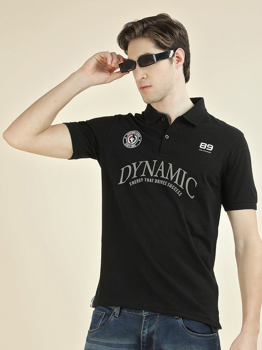 T-Shirt for Men | Breathable & Soft with Color Fastness Regular Fit Polo Neck Poly Cotton Fabric Printed Pattern