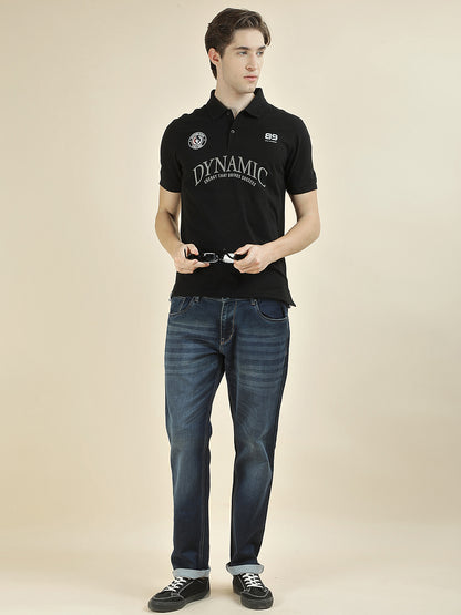 T-Shirt for Men | Breathable & Soft with Color Fastness Regular Fit Polo Neck Poly Cotton Fabric Printed Pattern