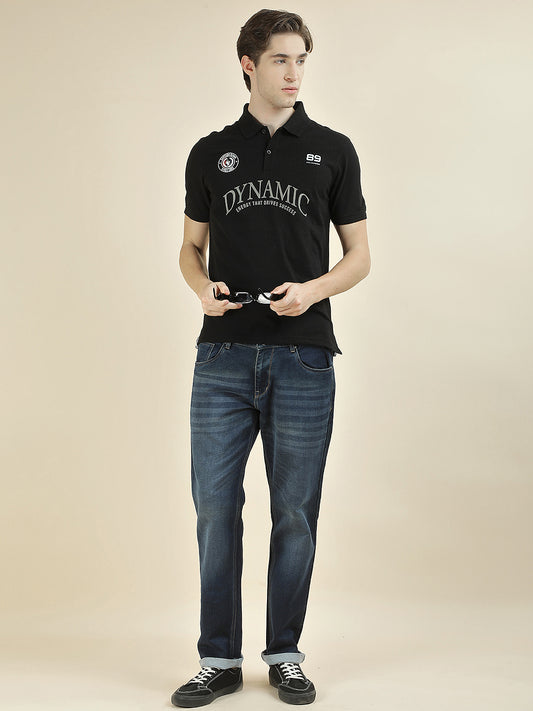 T-Shirt for Men | Breathable & Soft with Color Fastness Regular Fit Polo Neck Poly Cotton Fabric Printed Pattern