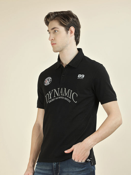 T-Shirt for Men | Breathable & Soft with Color Fastness Regular Fit Polo Neck Poly Cotton Fabric Printed Pattern