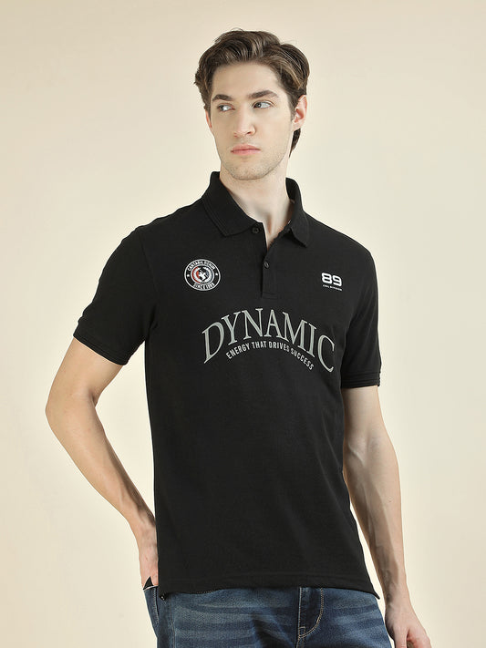 T-Shirt for Men | Breathable & Soft with Color Fastness Regular Fit Polo Neck Poly Cotton Fabric Printed Pattern