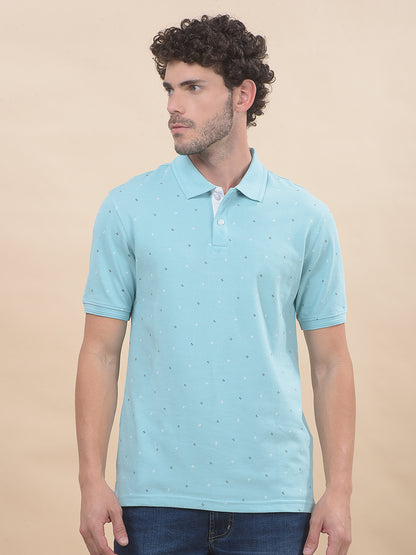 T-Shirt for Men | Breathable & Soft with Color Fastness Regular Fit Polo Neck Poly Cotton Fabric Printed Pattern