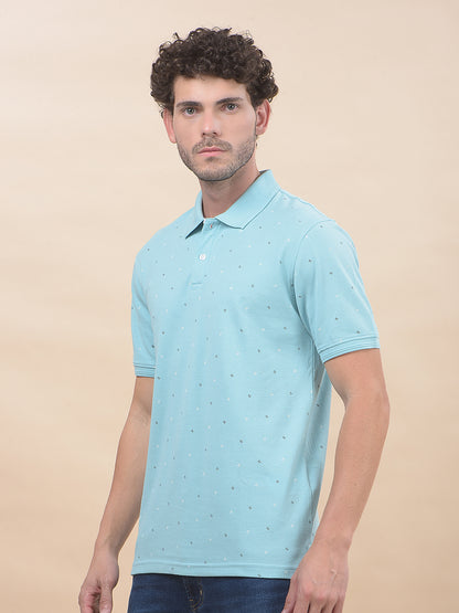 T-Shirt for Men | Breathable & Soft with Color Fastness Regular Fit Polo Neck Poly Cotton Fabric Printed Pattern