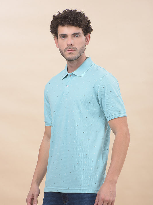 T-Shirt for Men | Breathable & Soft with Color Fastness Regular Fit Polo Neck Poly Cotton Fabric Printed Pattern