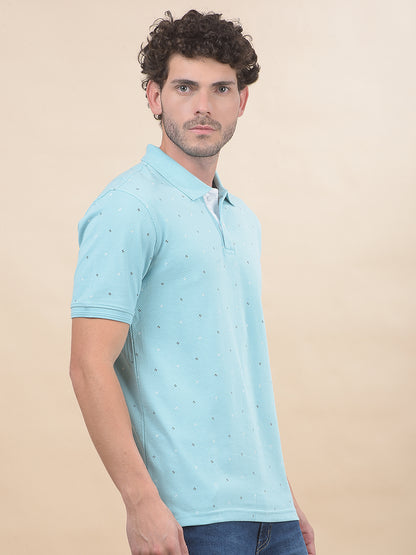 T-Shirt for Men | Breathable & Soft with Color Fastness Regular Fit Polo Neck Poly Cotton Fabric Printed Pattern