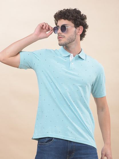 T-Shirt for Men | Breathable & Soft with Color Fastness Regular Fit Polo Neck Poly Cotton Fabric Printed Pattern