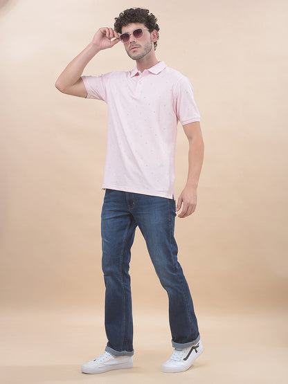 T-Shirt for Men | Breathable & Soft with Color Fastness Regular Fit Polo Neck Poly Cotton Fabric Printed Pattern
