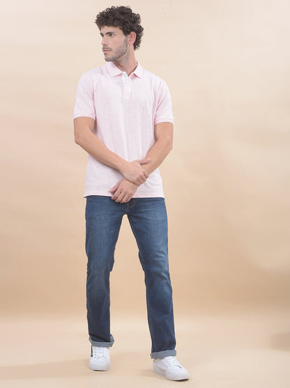 T-Shirt for Men | Breathable & Soft with Color Fastness Regular Fit Polo Neck Poly Cotton Fabric Printed Pattern
