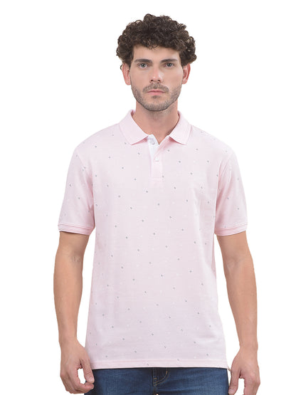T-Shirt for Men | Breathable & Soft with Color Fastness Regular Fit Polo Neck Poly Cotton Fabric Printed Pattern