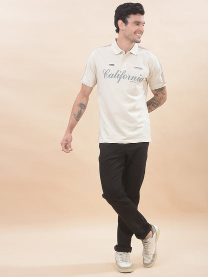 T-Shirt for Men | Breathable & Soft with Color Fastness Regular Fit Polo Neck Poly Cotton Fabric Printed Pattern