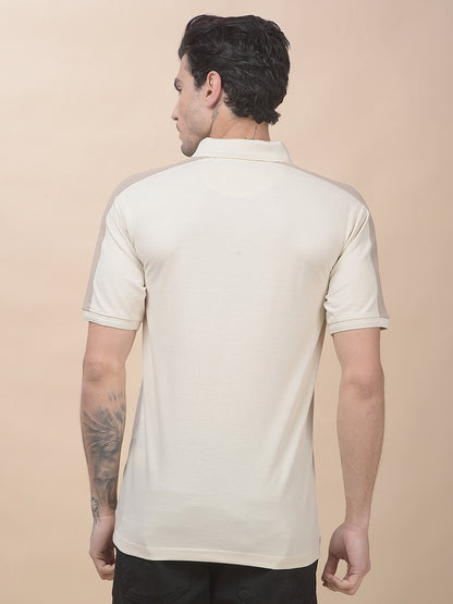 T-Shirt for Men | Breathable & Soft with Color Fastness Regular Fit Polo Neck Poly Cotton Fabric Printed Pattern