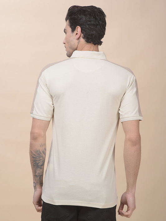 T-Shirt for Men | Breathable & Soft with Color Fastness Regular Fit Polo Neck Poly Cotton Fabric Printed Pattern